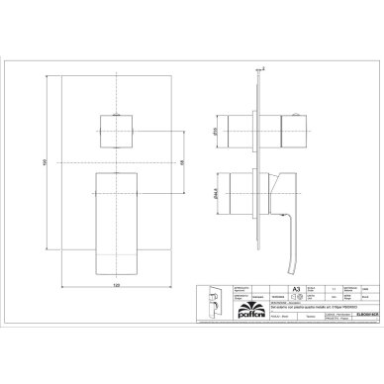 Juodos matinės spalvos potinkinis Maišytuvas su 2 išejimais Paffoni ELLE