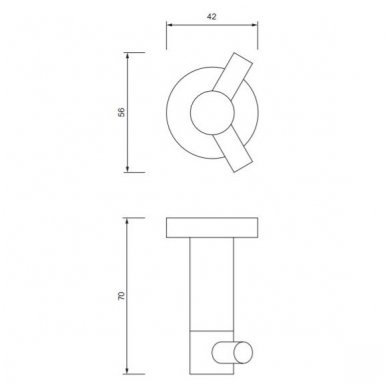 Juodas dvigubas kabliukas Omnires Modern Project MP60120BL 1