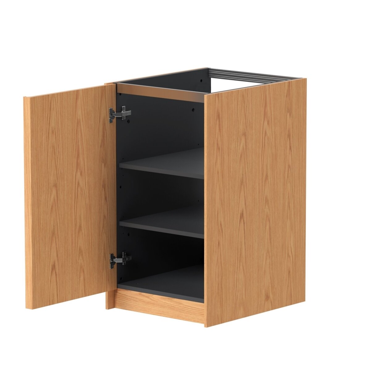 Kame Lumi pastatoma apatinė spintelė su 1 durelėmis, 2 lentynos viduje, medinė rankena, 50 cm, bookmatch oak 1