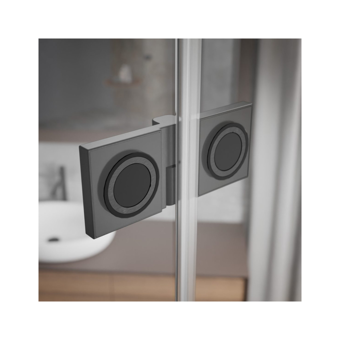 Kampinė dušo kabina Radaway Essenza Pro Brushed GunMetal KDD, skaidrus stiklas 5