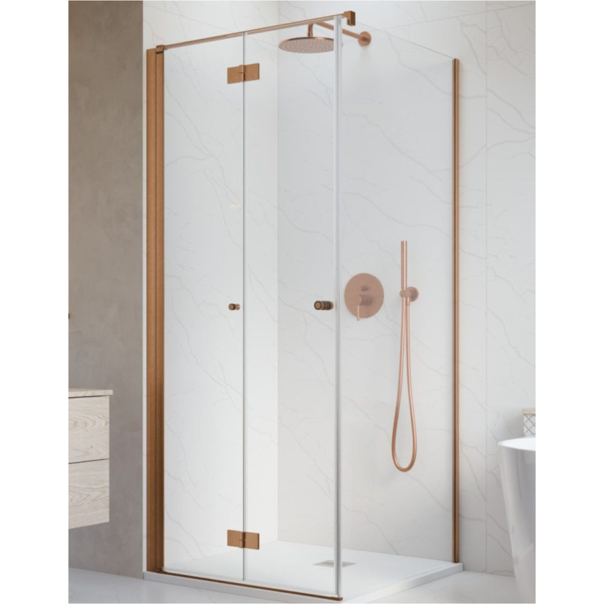 Kampinė dušo kabina Radaway Nes Brushed Copper KDJ B Kampinė dušo kabina Radaway Nes Brushed Copper KDJ B