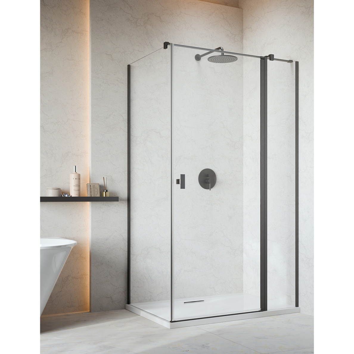 Kampinė dušo kabina Radaway Nes Brushed GunMetal KDJ II Kampinė dušo kabina Radaway Nes Brushed GunMetal KDJ II