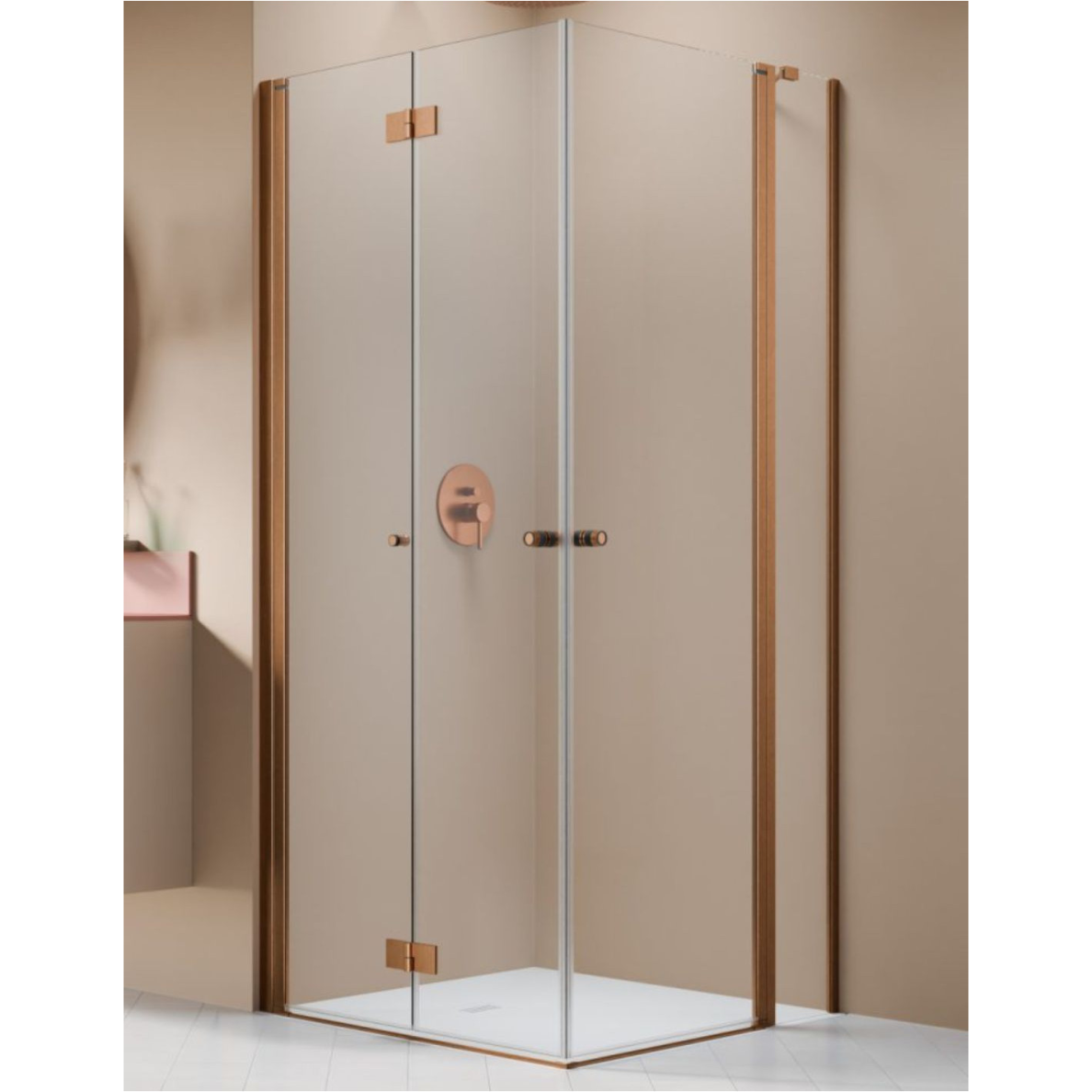 Kampinė dušo kabina Radaway Nes KDD B / KDD II Brushed Copper