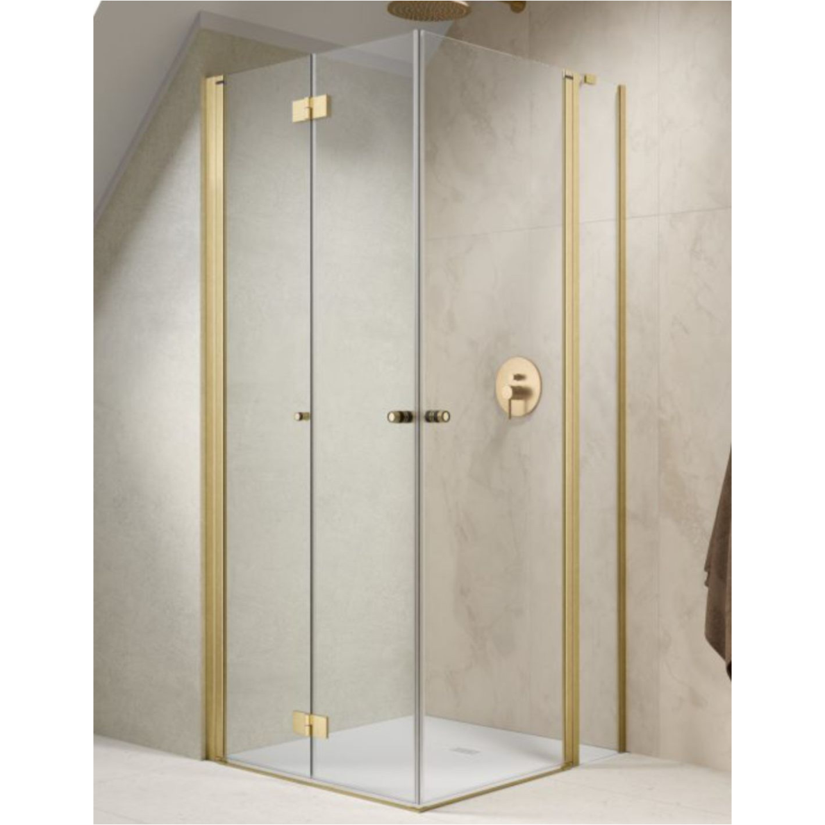 Kampinė dušo kabina Radaway Nes KDD B / KDD II Brushed Gold Kampinė dušo kabina Radaway Nes KDD B / KDD II Brushed Gold