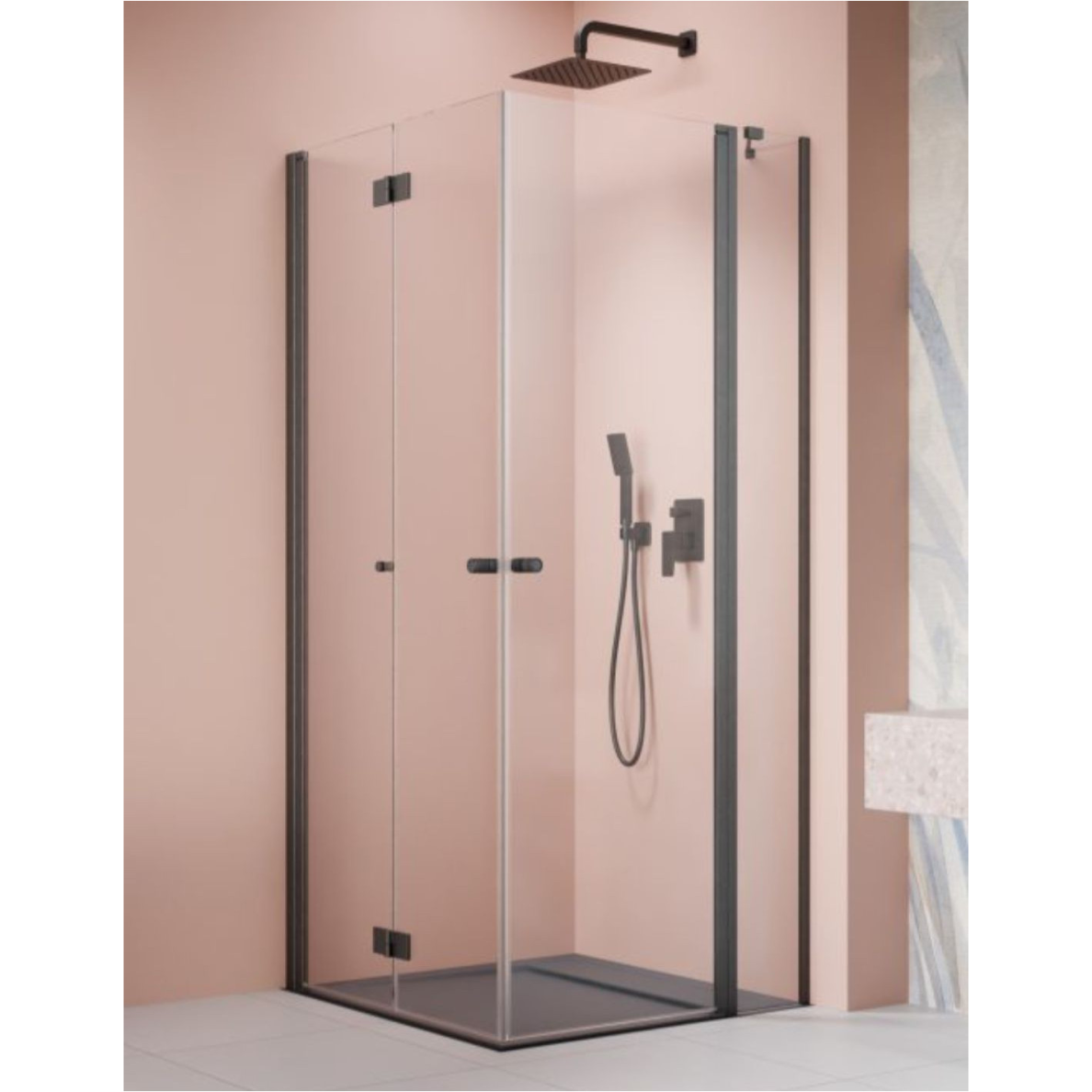 Kampinė dušo kabina Radaway Nes KDD B / KDD II Brushed Gunmetal Kampinė dušo kabina Radaway Nes KDD B / KDD II Brushed Gunmetal