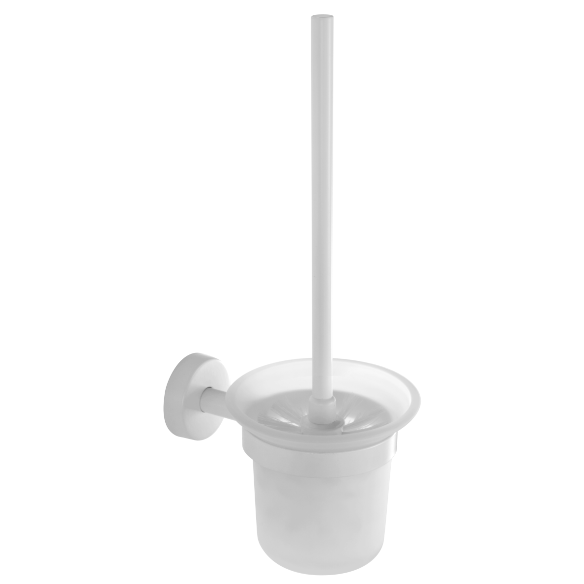 Kapitan Uno White Matt wc šepečio laikiklis, stiklinis