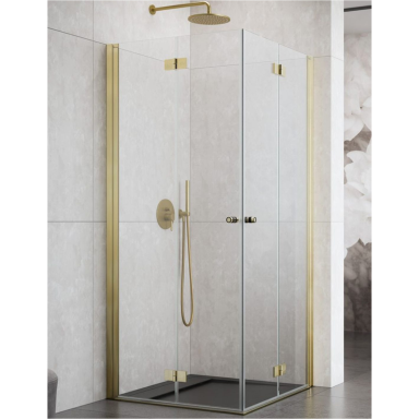 Kampinė dušo kabina Radaway Nes Brushed Gold KDD B, skaidrus stiklas Kampinė dušo kabina Radaway Nes Brushed Gold KDD B, skaidrus stiklas