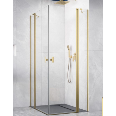 Kampinė dušo kabina Radaway Nes Brushed Gold KDD II, skaidrus stiklas Kampinė dušo kabina Radaway Nes Brushed Gold KDD II, skaidrus stiklas