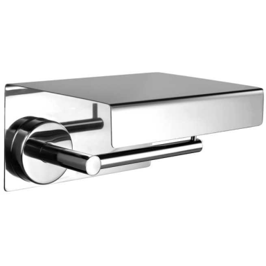 Kapitan Uno Polished Mirror popieriaus laikiklis su lentynėle