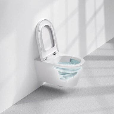 Kartell by Laufen pakabinamas klozetas su sūkuriniu nuplovimu ir lėtai nusileidžiančiu dangčiu Kartell by Laufen pakabinamas klozetas su sūkuriniu nuplovimu ir lėtai nusileidžiančiu dangčiu