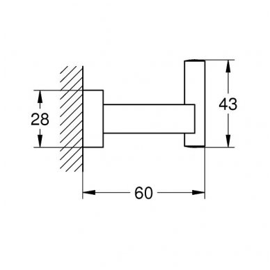 Kabliukas Grohe Essentials Cube 1