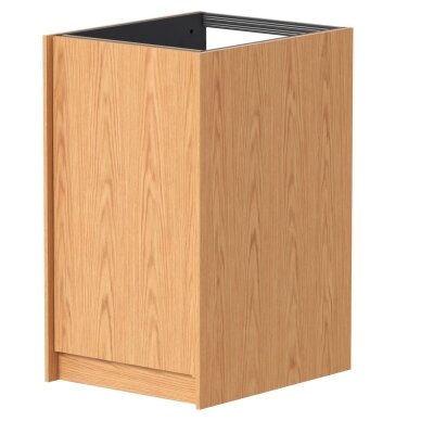 Kame Lumi pastatoma apatinė spintelė su 1 durelėmis, 2 lentynos viduje, medinė rankena, 50 cm, bookmatch oak Kame Lumi pastatoma apatinė spintelė su 1 durelėmis, 2 lentynos viduje, medinė rankena, 50 cm, bookmatch oak