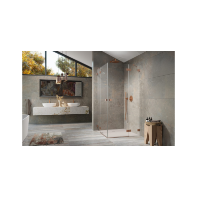 Kampinė dušo kabina Radaway Essenza Pro Brushed Copper KDD, skaidrus stiklas 5