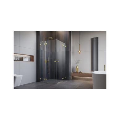Kampinė dušo kabina Radaway Essenza Pro Brushed Gold KDD, skaidrus stiklas 1 Kampinė dušo kabina Radaway Essenza Pro Brushed Gold KDD, skaidrus stiklas 1