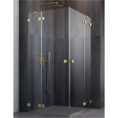 Kampinė dušo kabina Radaway Essenza Pro Brushed Gold KDD, skaidrus stiklas Kampinė dušo kabina Radaway Essenza Pro Brushed Gold KDD, skaidrus stiklas