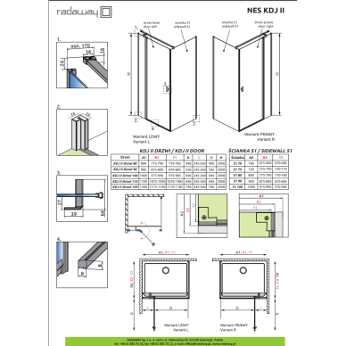 Kampinė dušo kabina Radaway Nes Brushed Copper KDJ II 1 Kampinė dušo kabina Radaway Nes Brushed Copper KDJ II 1