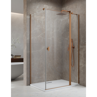 Kampinė dušo kabina Radaway Nes Brushed Copper KDJ II