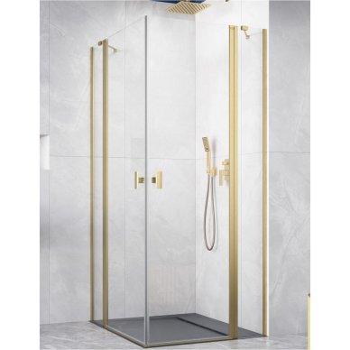 Kampinė dušo kabina Radaway Nes Brushed Gold KDD II, skaidrus stiklas Kampinė dušo kabina Radaway Nes Brushed Gold KDD II, skaidrus stiklas