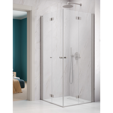 Kampinė dušo kabina Radaway Nes Brushed Nickel KDD B, skaidrus stiklas Kampinė dušo kabina Radaway Nes Brushed Nickel KDD B, skaidrus stiklas