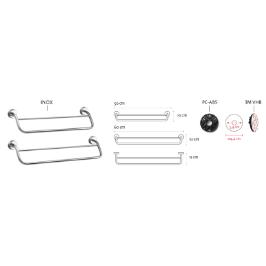 Kapitan Moderno mirror polished dviguba rankšluosčių kabykla 50cm 1 Kapitan Moderno mirror polished dviguba rankšluosčių kabykla 50cm 1