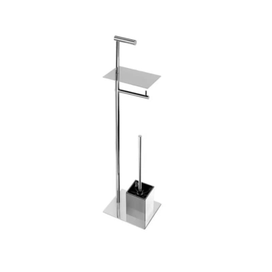 Kapitan Neo Brushed pastatomas wc šepečio ir popieriaus laikiklio komplektas su lentynėle