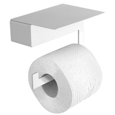 Kapitan Neo White Matt popieriaus laikiklis su lentynėle Kapitan Neo White Matt popieriaus laikiklis su lentynėle