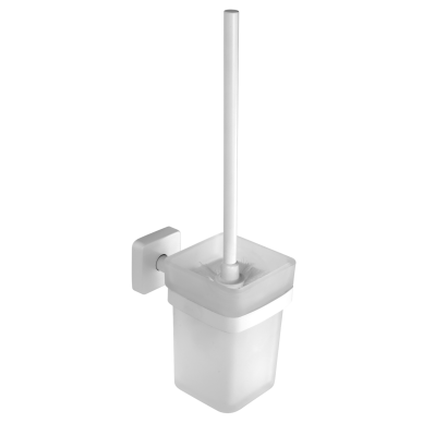Kapitan Quattro White Matt wc šepečio laikiklis, su stiklu