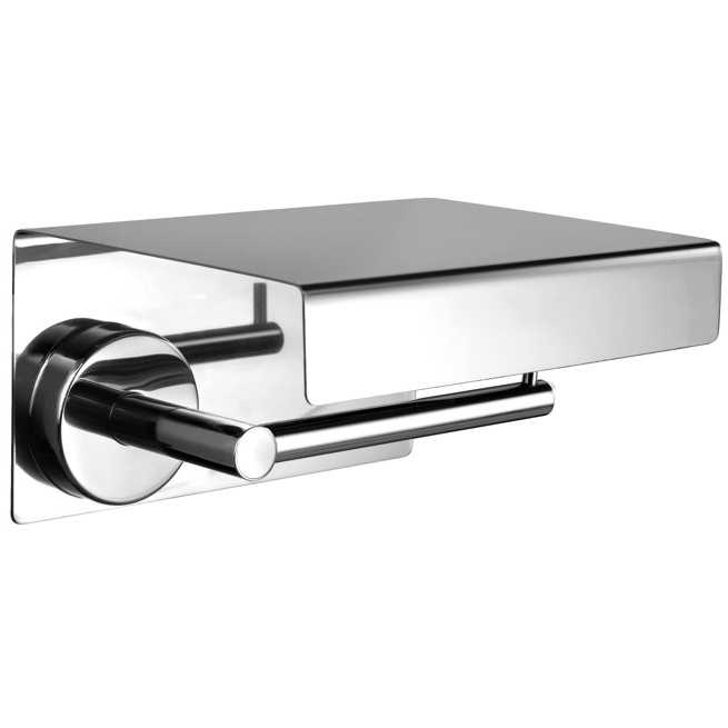 Kapitan Uno Polished Mirror popieriaus laikiklis su lentynėle