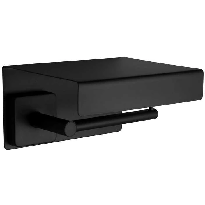 Kapitan Quattro Black Matt popieriaus laikiklis su lentynėle Kapitan Quattro Black Matt popieriaus laikiklis su lentynėle
