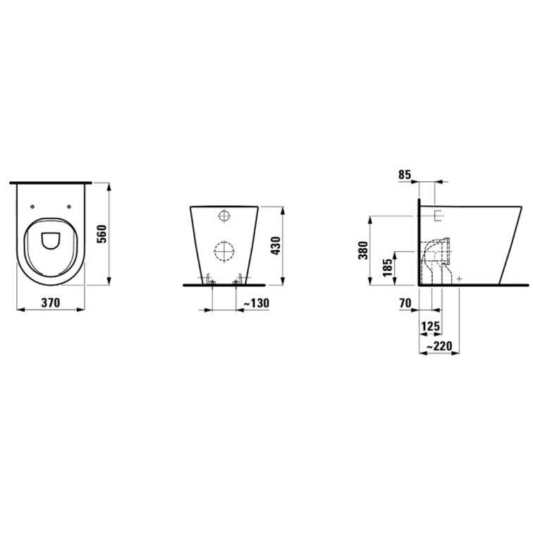 Kartell by LAUFEN pastatomas WC puodas Rimless, baltas 3