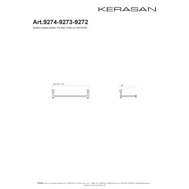 Kerasan New York praustuvas su prie sienos tvirtinama konstrukcija 120 cm Kerasan New York praustuvas su prie sienos tvirtinama konstrukcija 120 cm
