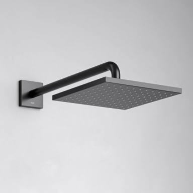Keuco IXMO potinkinė termostatinė dušo sistema, 250 mm dušo galva, šlifuotas paviršius - juoda spalva
