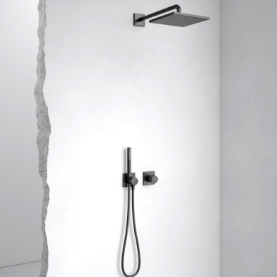 Keuco IXMO potinkinė termostatinė dušo sistema, 250 mm dušo galva, šlifuotas paviršius - juoda spalva Keuco IXMO potinkinė termostatinė dušo sistema, 250 mm dušo galva, šlifuotas paviršius - juoda spalva