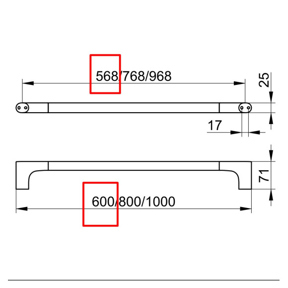 Keuco Edition 400 rankšluosčių laikiklis 600mm (pasirenkamos spalvos) 1