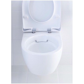Komplektas: potinkinis WC rėmas Geberit Duofix + pakabinamas klozetas Geberit iCon Rimless su SC dangčiu + vandens nuleidimo mygtukas 4