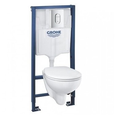 KOMPLEKTAS GROHE RĖMAS, UNITAZAS BAU SU LĖTAI NUSILEIDŽIANČIU DANGČIU