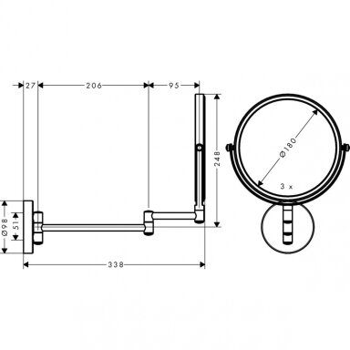 Kosmetinis veidrodis Hansgrohe Logis Universal Kosmetinis veidrodis Hansgrohe Logis Universal