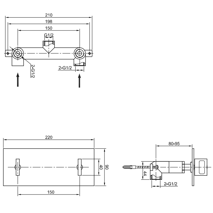 Kohlman Nexen potinkinis maišytuvas dušui, chromo spalvos 2 Kohlman Nexen potinkinis maišytuvas dušui, chromo spalvos 2