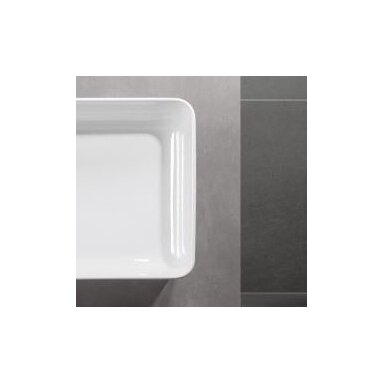 Kvadratinis pastatomas ant stalviršio praustuvas Villeroy&Boch Collaro 38x38cm Kvadratinis pastatomas ant stalviršio praustuvas Villeroy&Boch Collaro 38x38cm