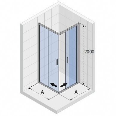 Keturkampė dušo kabina RIHO Hamar 2.0 R207 90*90 cm 2