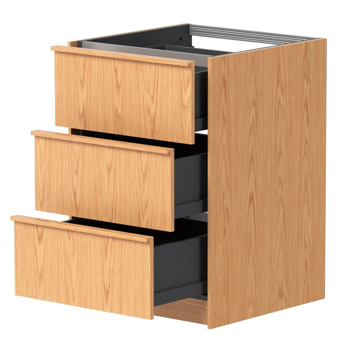 Kame Lumi spintelė, Bookmatch oak, 60cm, su stalčiais, pasirenkama komplektacija 7