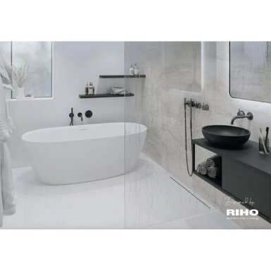 Laisvai pastatoma vonia Riho Alpha 170x80 cm su sifonu, balta Laisvai pastatoma vonia Riho Alpha 170x80 cm su sifonu, balta