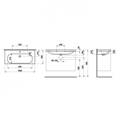 Laufen LUA pakabinamas praustuvas 100 x 46 cm Laufen LUA pakabinamas praustuvas 100 x 46 cm