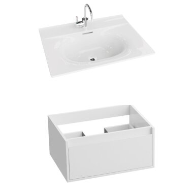 Lavita pakabinamos spintelės Minnesota mini white 600 ir Kolorado 600 praustuvo komplektas Lavita pakabinamos spintelės Minnesota mini white 600 ir Kolorado 600 praustuvo komplektas
