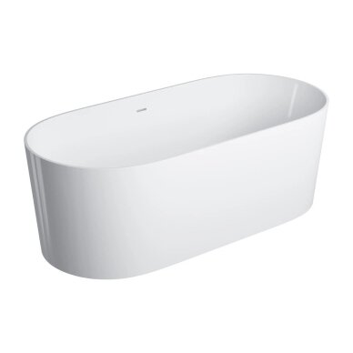 Laisvai pastatoma lieto akmens vonia su persipylimu Omnires OVO M+ OVO160WWZPB 160 x 75 cm Laisvai pastatoma lieto akmens vonia su persipylimu Omnires OVO M+ OVO160WWZPB 160 x 75 cm