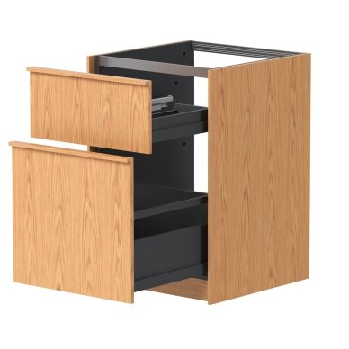 Kame Lumi spintelė, Bookmatch oak, 60cm, su stalčiais, pasirenkama komplektacija 4
