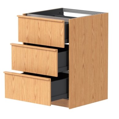 Kame Lumi spintelė, Bookmatch oak, 60cm, su stalčiais, pasirenkama komplektacija 7