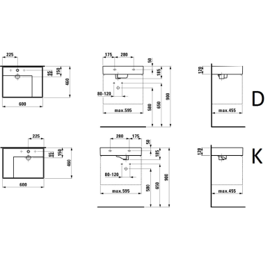Laufen Kartell pakabinamas/pastatomas ant stalviršio praustuvas 3 Laufen Kartell pakabinamas/pastatomas ant stalviršio praustuvas 3