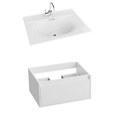 Lavita pakabinamos spintelės Minnesota mini white 600 ir Kolorado 600 praustuvo komplektas Lavita pakabinamos spintelės Minnesota mini white 600 ir Kolorado 600 praustuvo komplektas