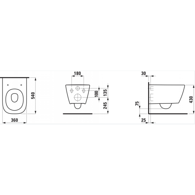 Laufen MEDA pakabinamas unitazas su LCC danga, tylus sūkurinis nuplovimas (Silent flush), be apvado (Rimless) su Soft close 6